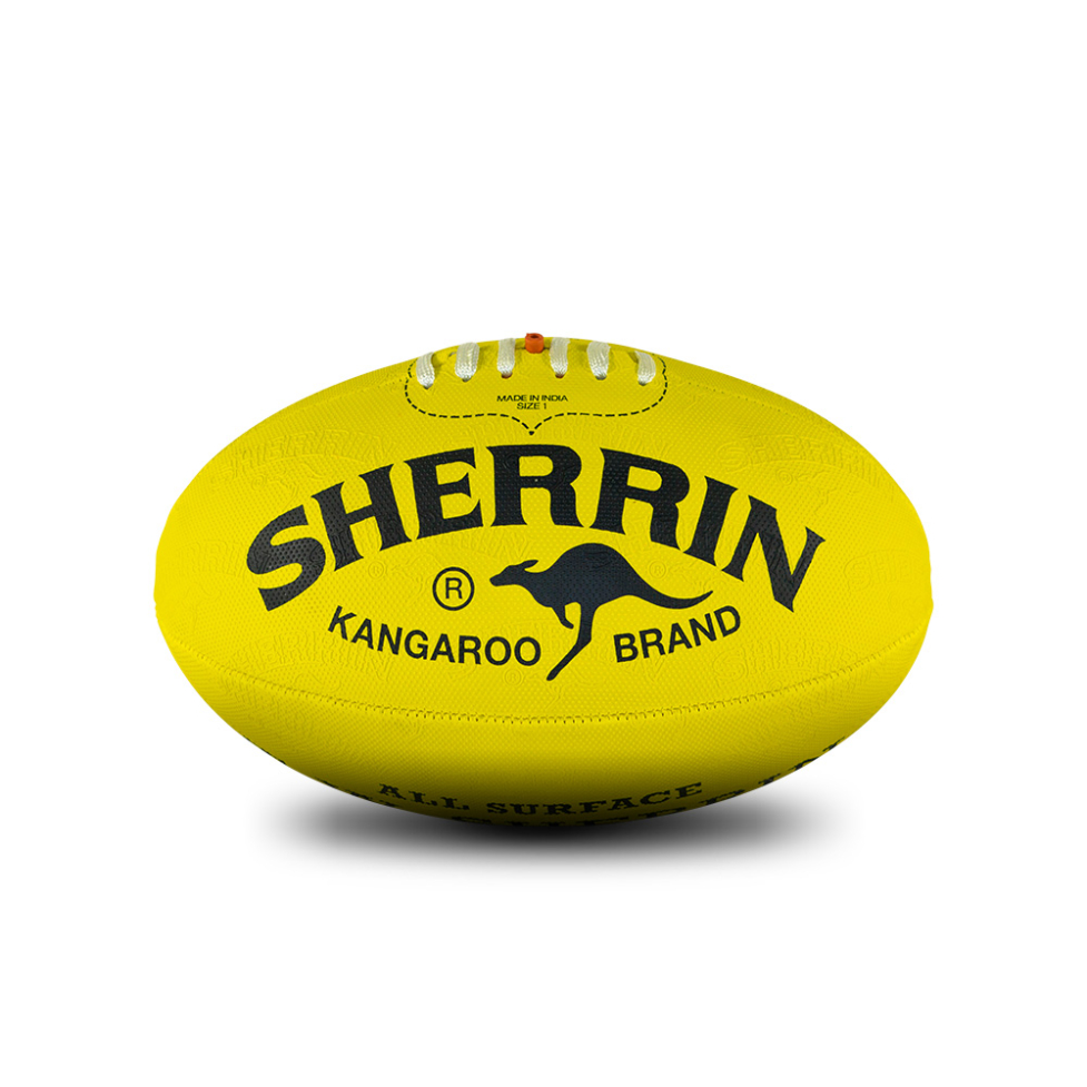 Sherrin KB Synthetic AFL Football In Yellow Size 1 