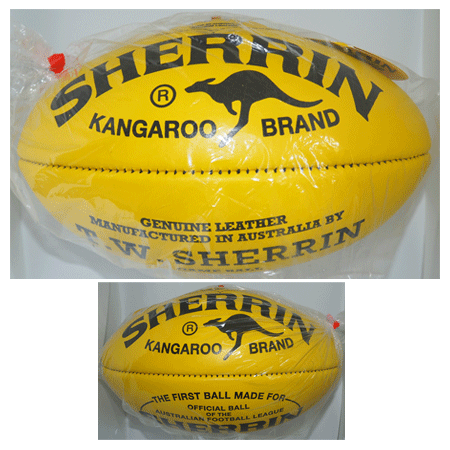 Yellow Full size PD012 ; Dellios Leather Australian Rules Football 